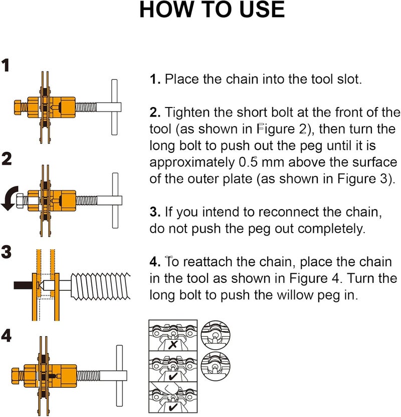 SONZUIA Universal Bike Chain Tool Kit with Bike Breaker Main Chain Pliers Chain Checker for Road MTB Bike 1-13 Speed Chain Disassemble Chain Splitter and Breaker - Image 4